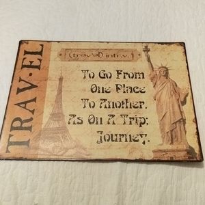 Travel sign wall hanging